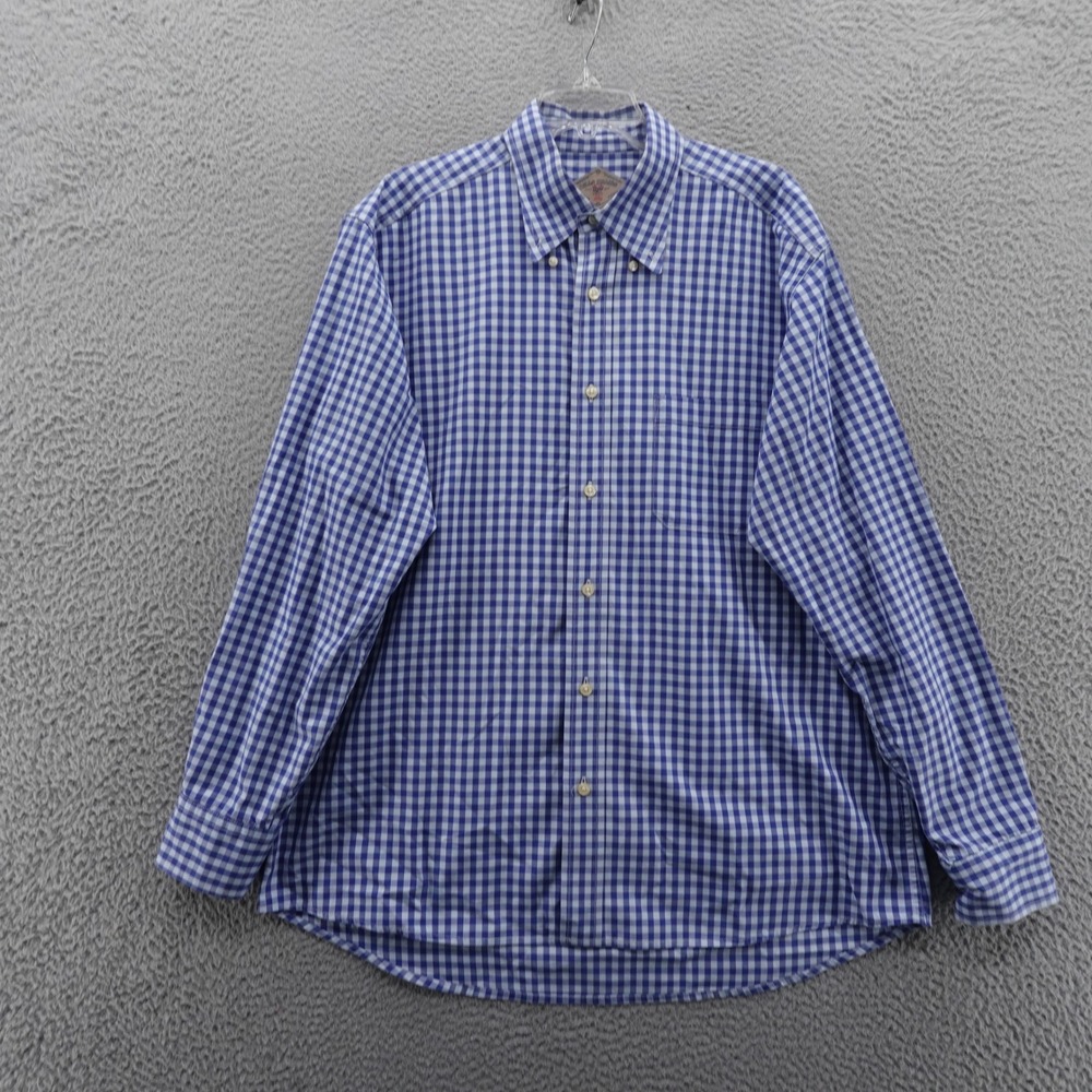 Bills Khakis Gingham Shirt Button Down XL Blue Check Men Classic Fit Cotton USA
